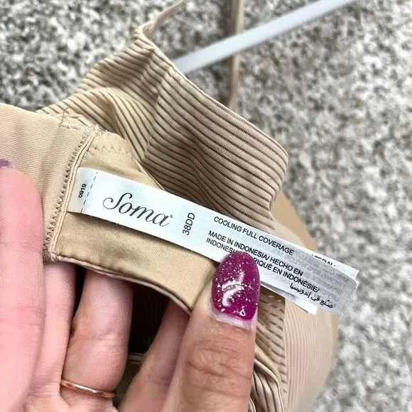 Soma Bra Women’s 38DD Beige Tan Cooling Full Coverage - Picture 3 of 4